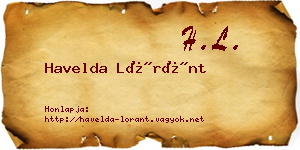 Havelda Lóránt névjegykártya